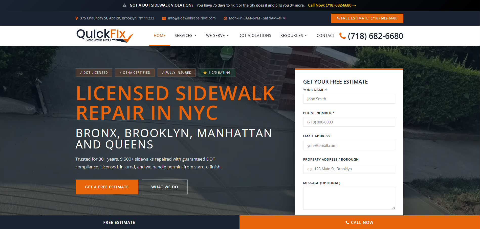 Sidewalk Repair NYC